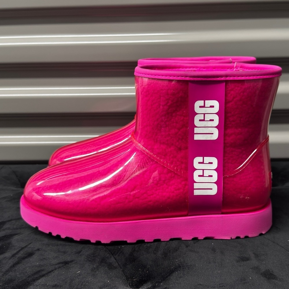 UGG Classic Clear Mini Rock Rose Pink Waterproof Boots 1113190 Womens 8 - Picture 3 of 8